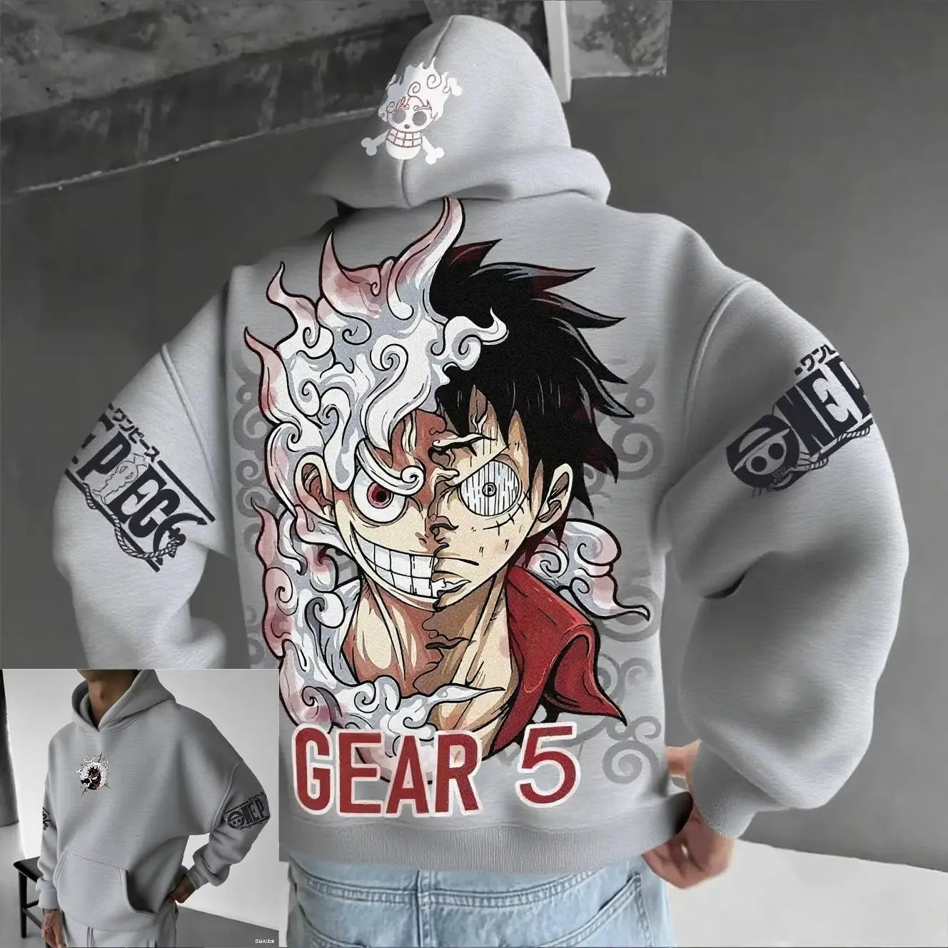 One piece Inspired Gear 5 Hoodie, Box fit, Square hood