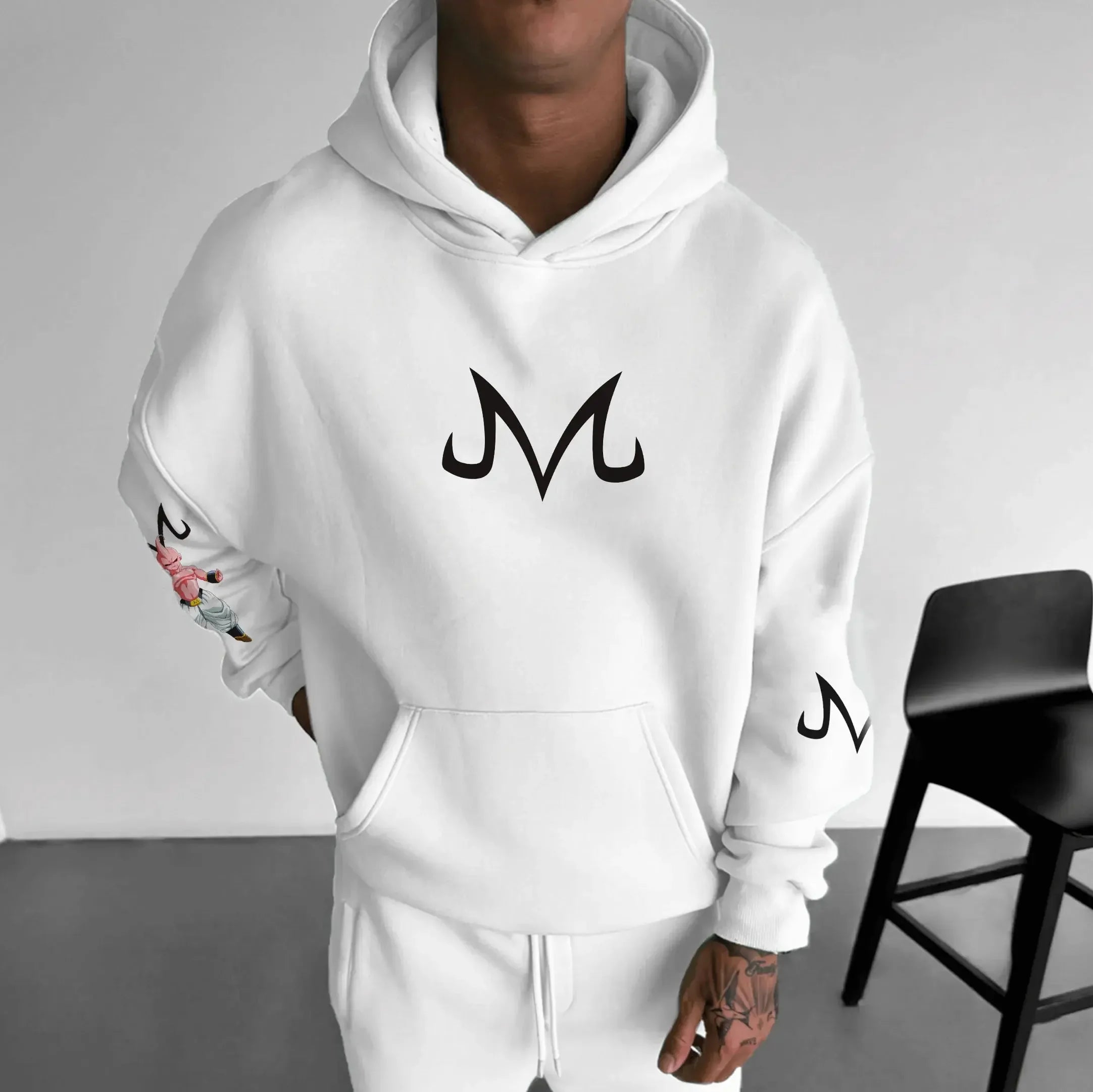 Majin inspired DBZ hoodie, Box fit Square hood