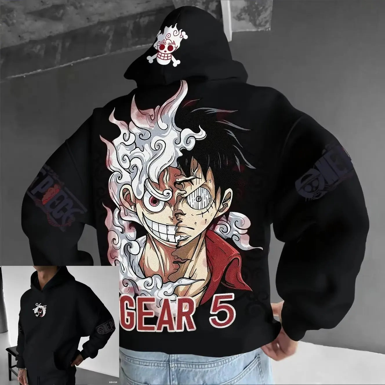 One piece Inspired Gear 5 Hoodie, Box fit, Square hood