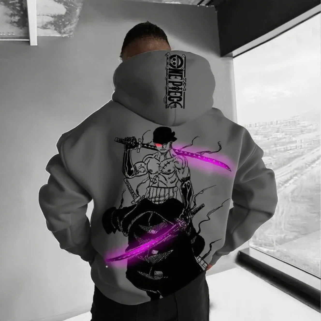 One Piece Inspired Oversized Hoodie, Box fit, Square Hood