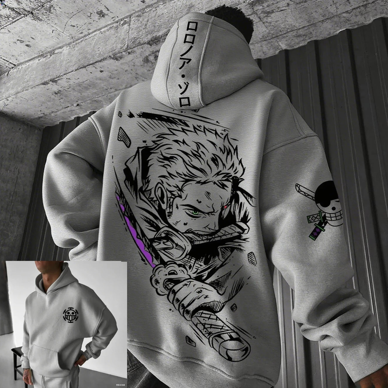 One Piece Inspired Oversized Hoodie, Box fit, Square Hood