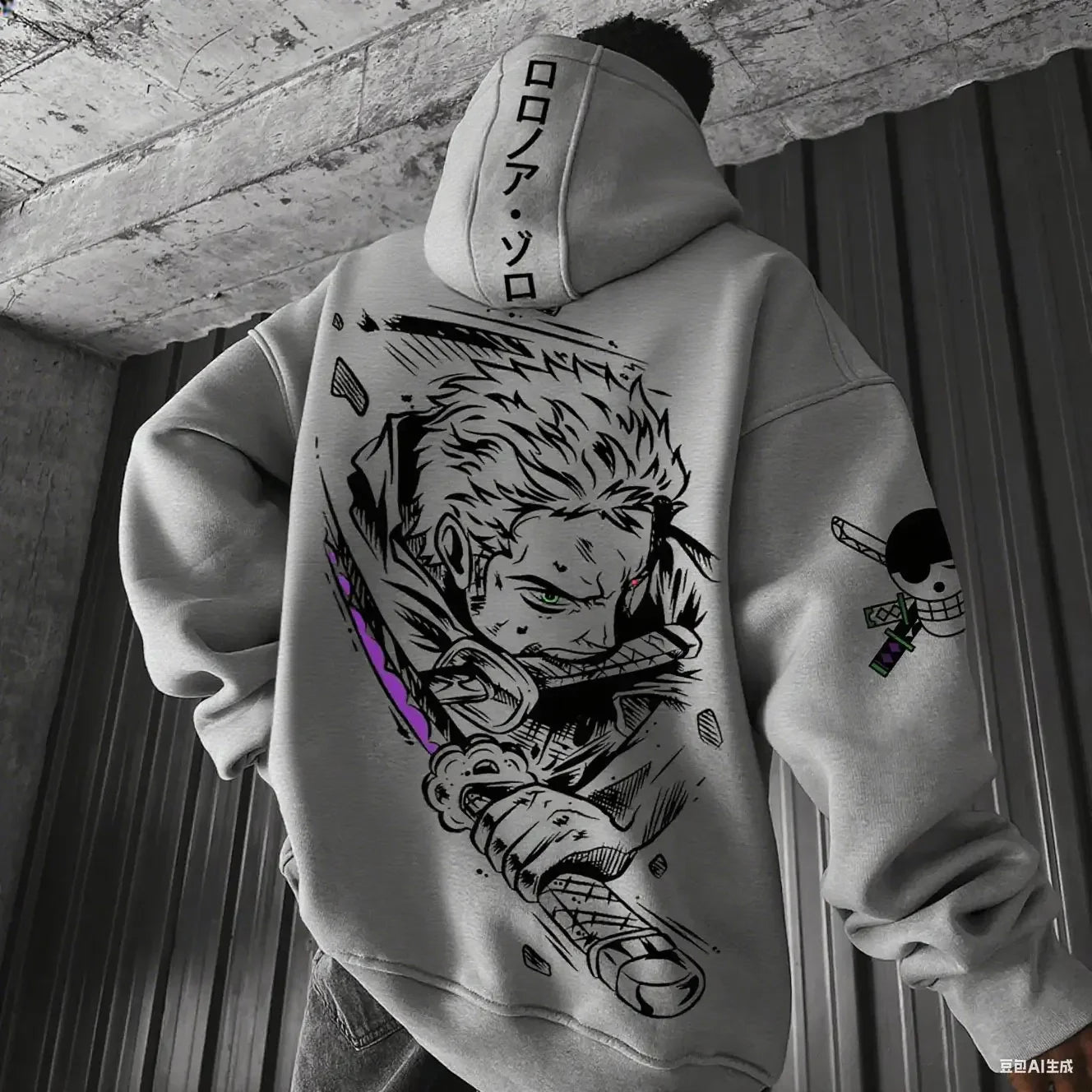 One Piece Inspired Oversized Hoodie, Box fit, Square Hood