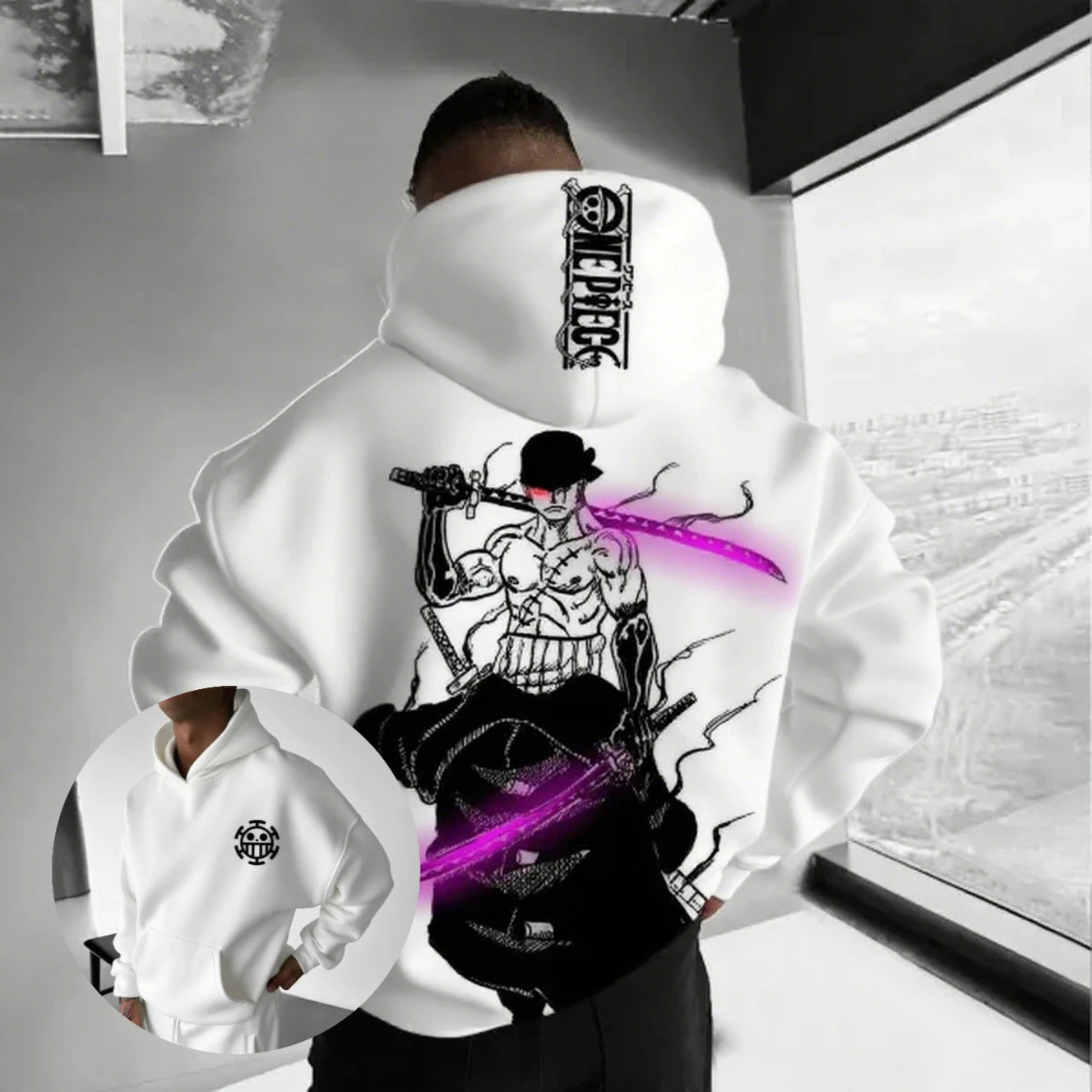 One Piece Inspired Oversized Hoodie, Box fit, Square Hood