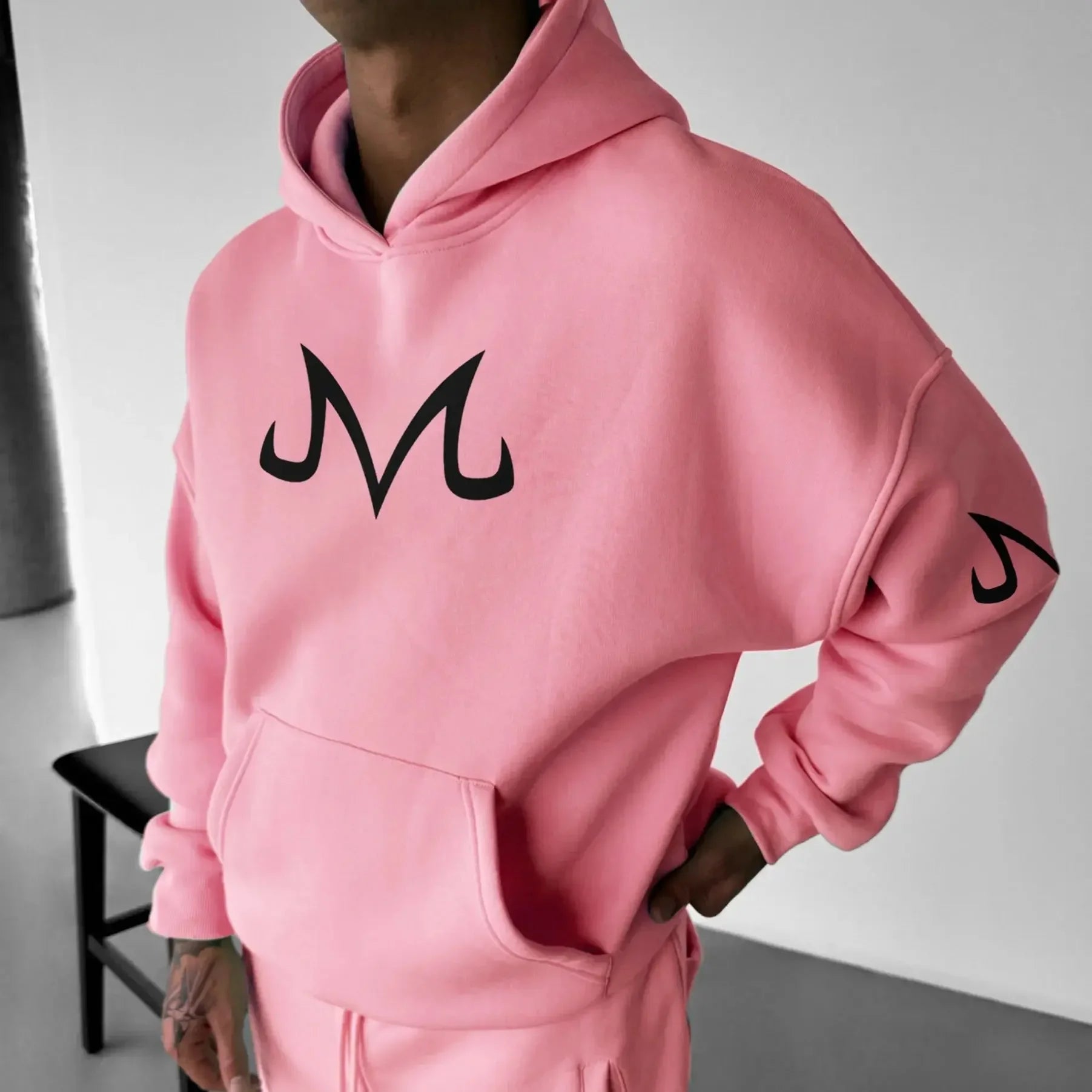 Majin inspired DBZ hoodie, Box fit Square hood