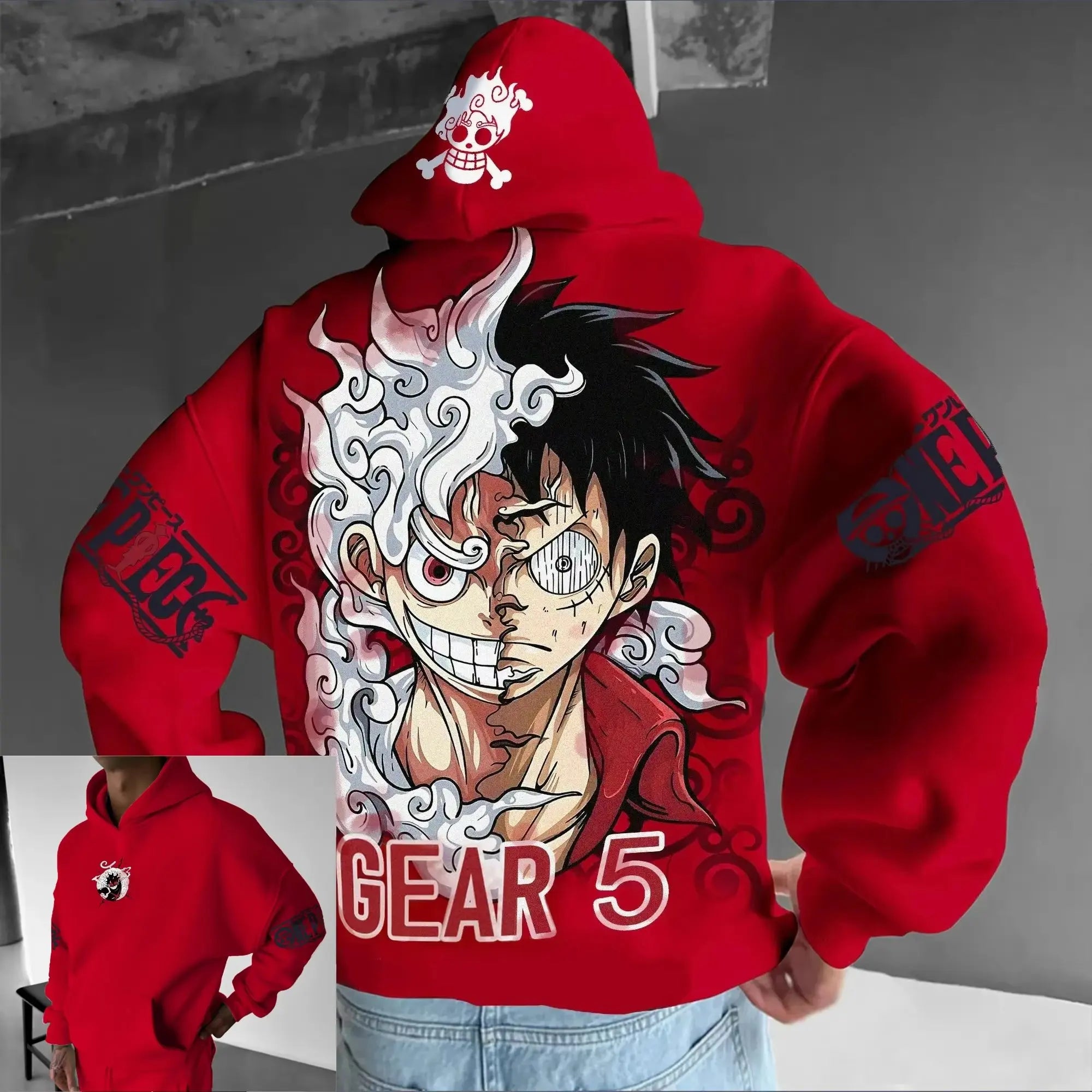 One piece Inspired Gear 5 Hoodie, Box fit, Square hood