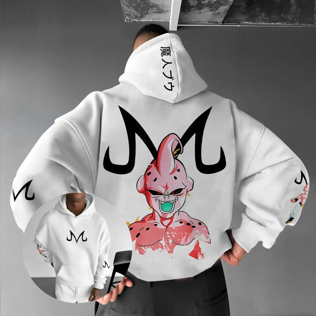 Majin inspired DBZ hoodie, Box fit Square hood